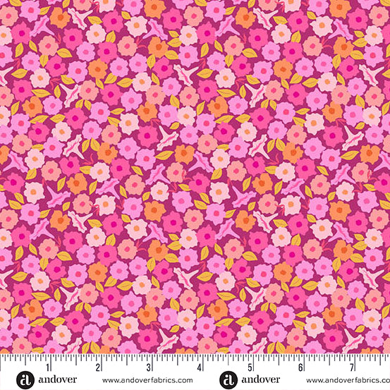 Stephanie Organes Memories Unfold Floret Magenta Fabric