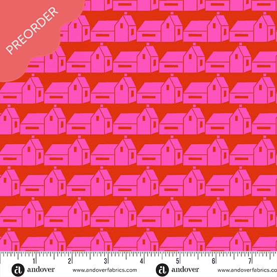 Stephanie Organes Memories Unfold Rockport Hot Pink Fabric