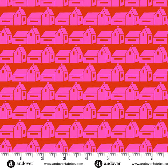 Stephanie Organes Memories Unfold Rockport Hot Pink Fabric