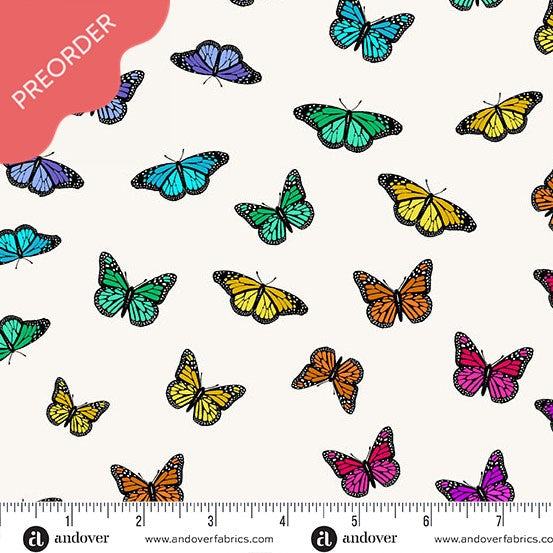 Alison Glass Color Wheel Butterfly Rainbow Day Fabric