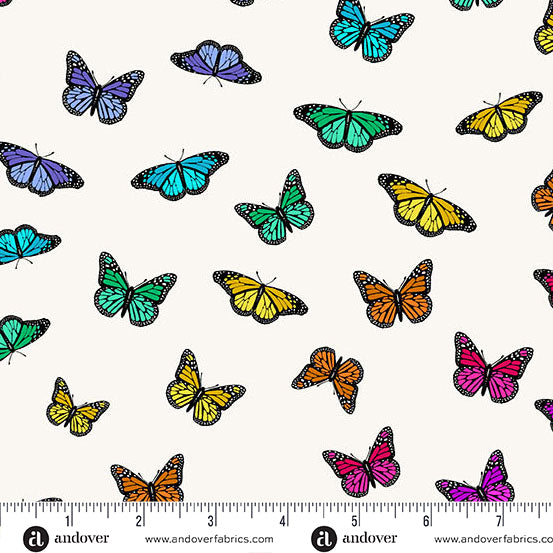 Alison Glass Color Wheel Butterfly Rainbow Day Fabric