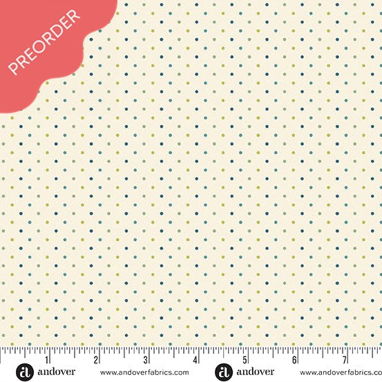 Edyta Sitar Poppy Seeds Caribbean Cream Dot Fabric