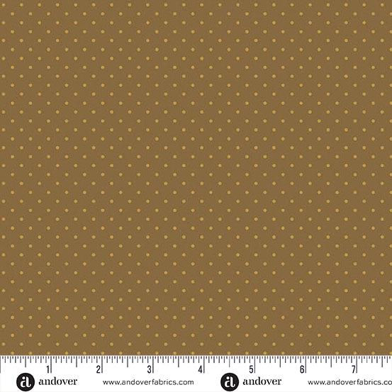 Edyta Sitar Poppy Seeds Chocolate Brown Dot Fabric