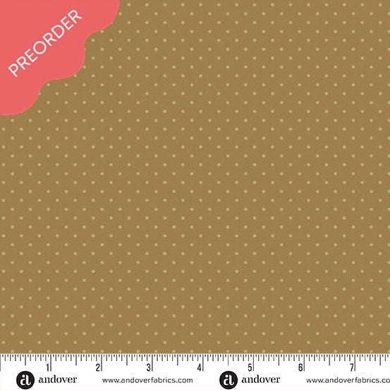 Edyta Sitar Poppy Seeds Mocha Brown Dot Fabric