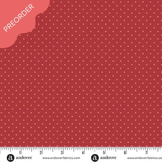 Edyta Sitar Poppy Seeds Cranberry Red Dot Fabric