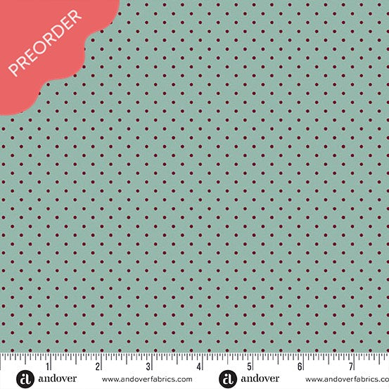 Edyta Sitar Poppy Seeds Hawaii Aqua Dot Fabric