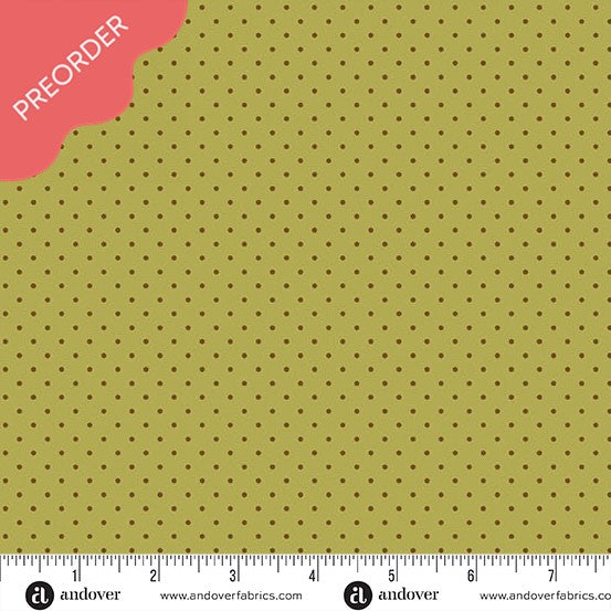 Edyta Sitar Poppy Seeds Pear Green Dot Fabric