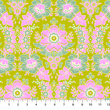 Heather Bailey Full Bloom Eloise in Chartreuse Floral Fabric