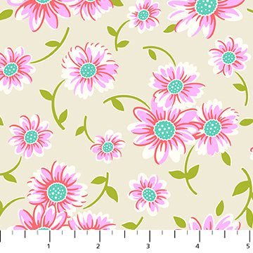 Heather Bailey Full Bloom Daisy Dove Floral Fabric