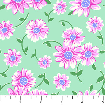 Heather Bailey Full Bloom Daisy Sky Floral Fabric