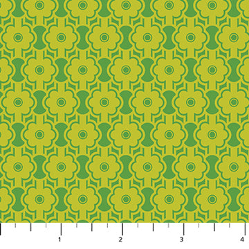 Heather Bailey Full Bloom Posy Chartreuse Green Fabric