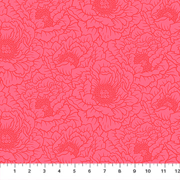 Heather Bailey Full Bloom Peony Coral Fabric