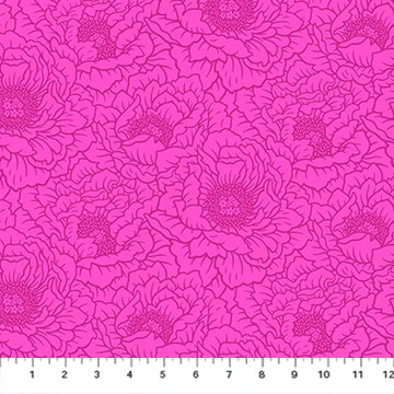 Heather Bailey Full Bloom Peony Violet Purple Fabric