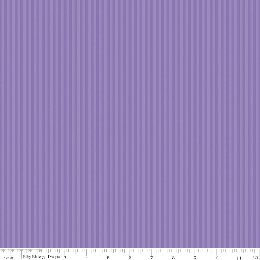 Riley Blake Stripes 1/8" Tonal Amethyst Purple Fabric