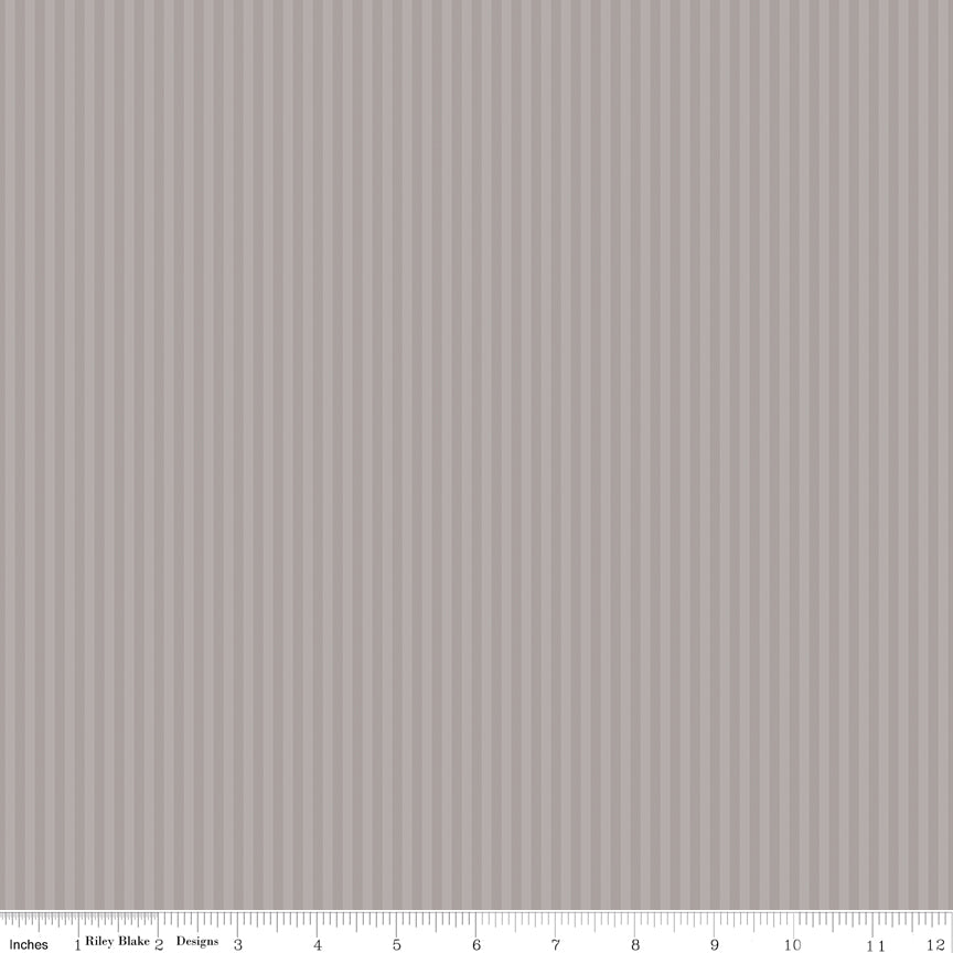 Riley Blake Stripes 1/8" Tonal Gray Fabric