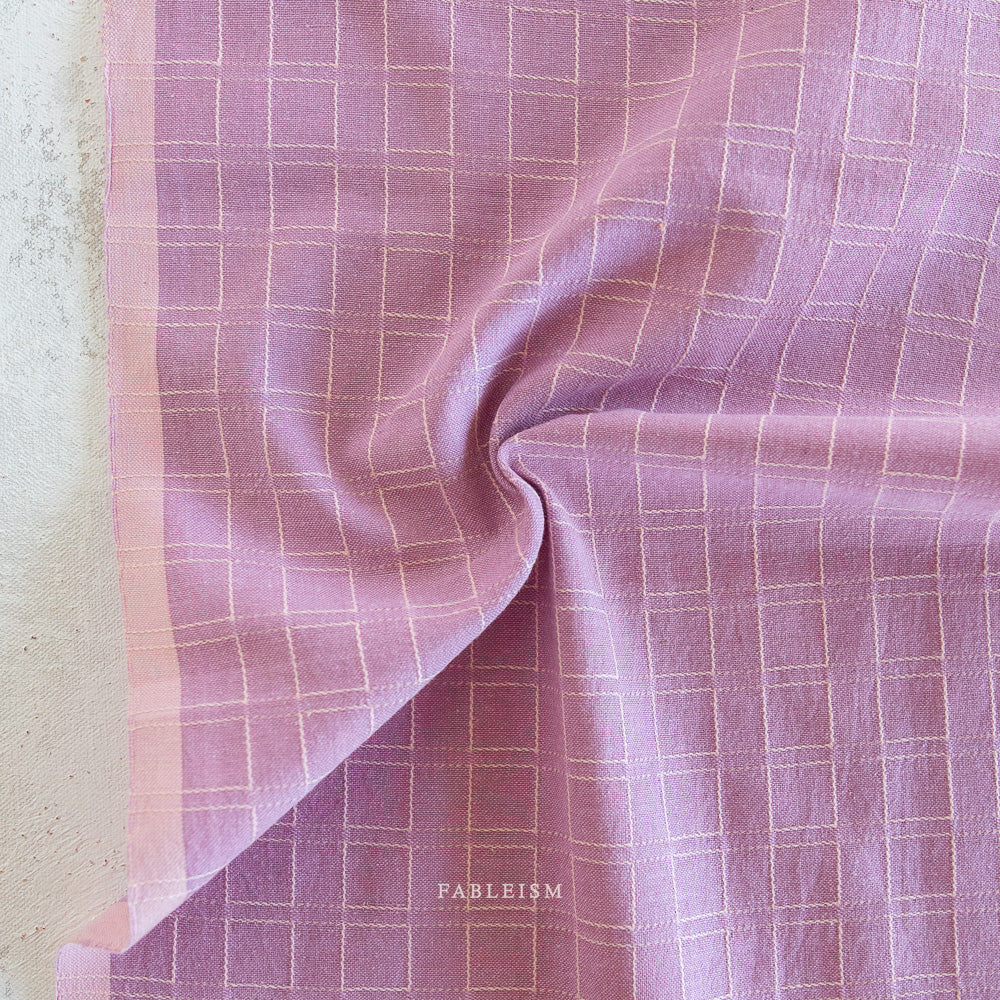 Golden Hour Window Pane in Orchid Woven Fabric