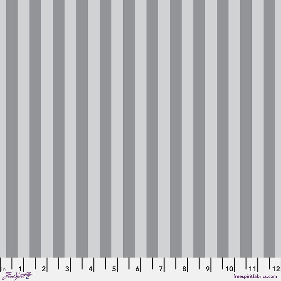 Tula Pink Graywork True Colors Tent Stripe Fog Gray Fabric