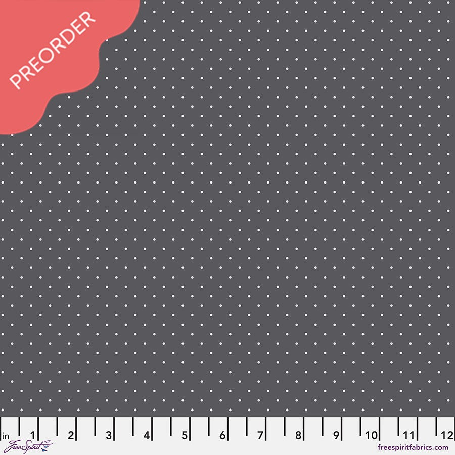 Tula Pink Graywork True Colors Tiny Dots Carbon Gray Fabric