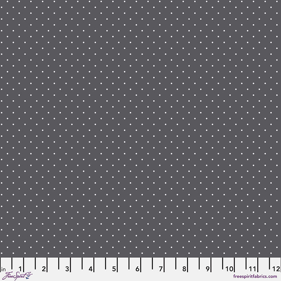 Tula Pink Graywork True Colors Tiny Dots Carbon Gray Fabric