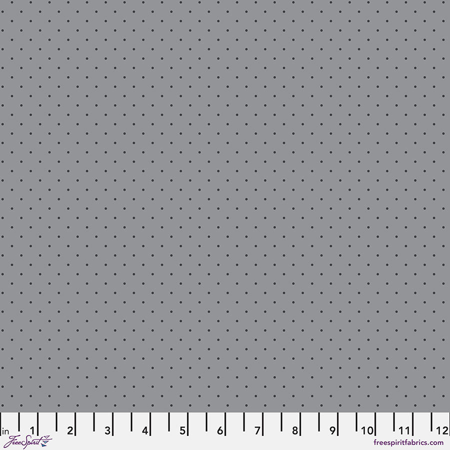 Tula Pink Graywork True Colors Tiny Dots Shadow Gray Fabric
