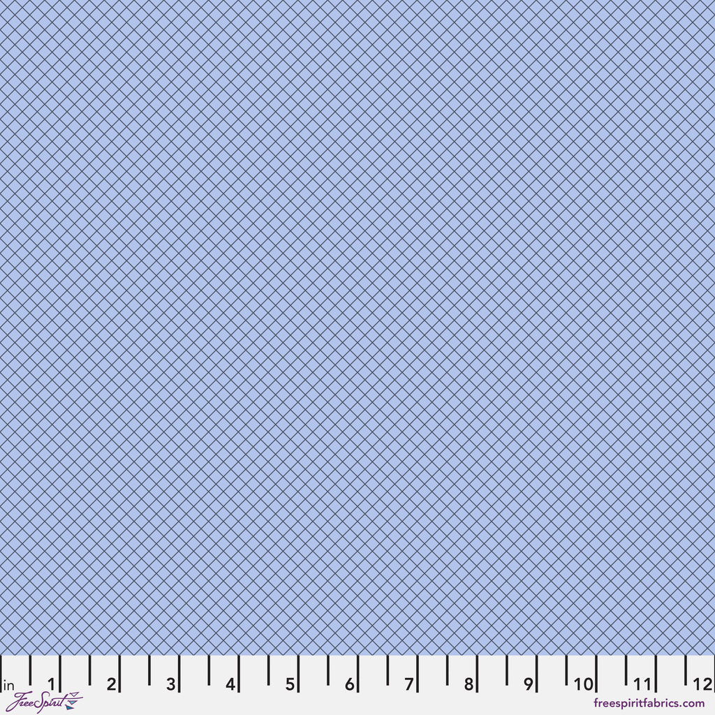 Tula Pink True Colors 2025 On the Grid Shoreline Blue Fabric