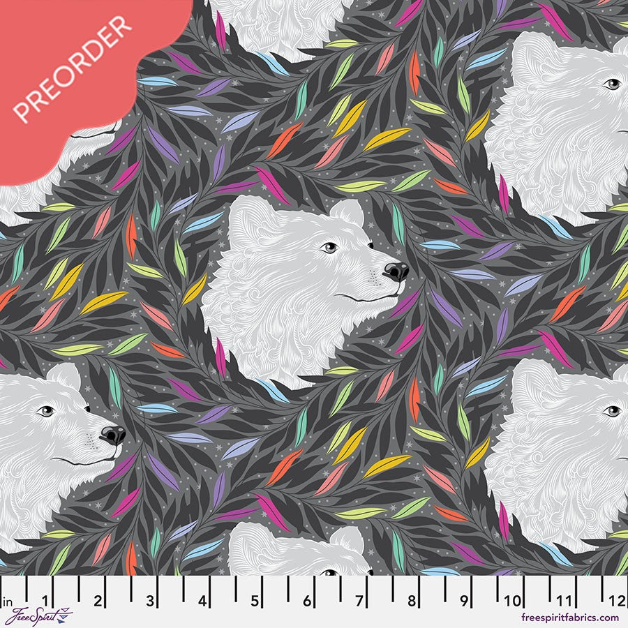 Tula Pink Graywork Just Bearly Carbon Fabric
