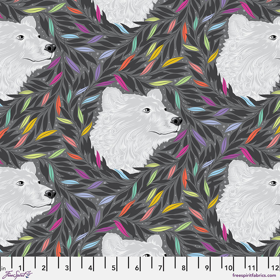 Tula Pink Graywork Just Bearly Carbon Fabric
