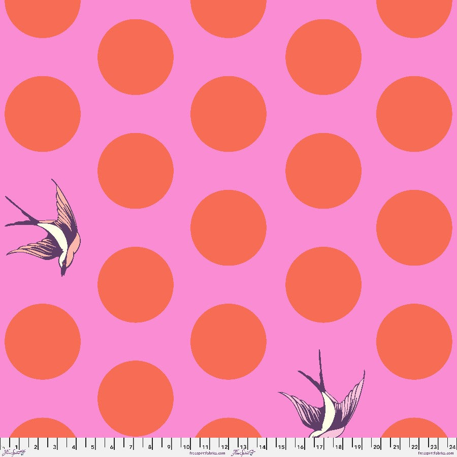 Tula Pink Free Fall Honey Pink Wide Back HALF YARD Fabric