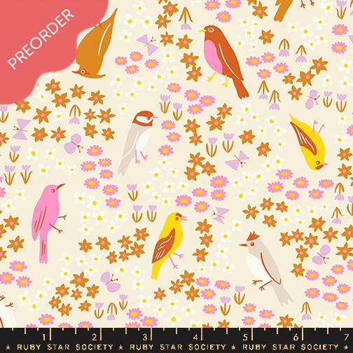 Ruby Star Society Bird is the Word Natural Cream Fabric