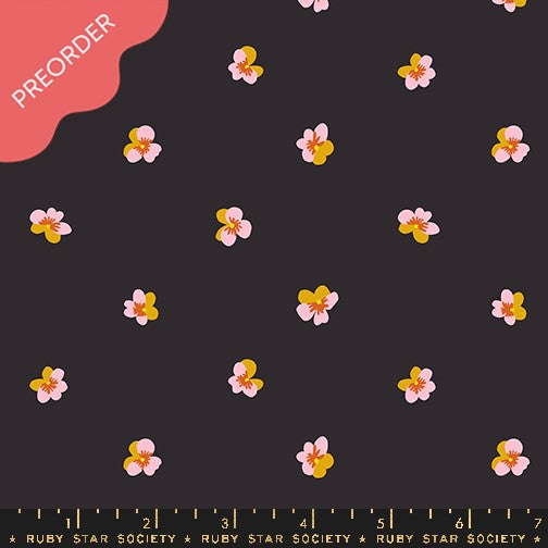 Ruby Star Society Bird is the Word Soft Black Floral Fabric