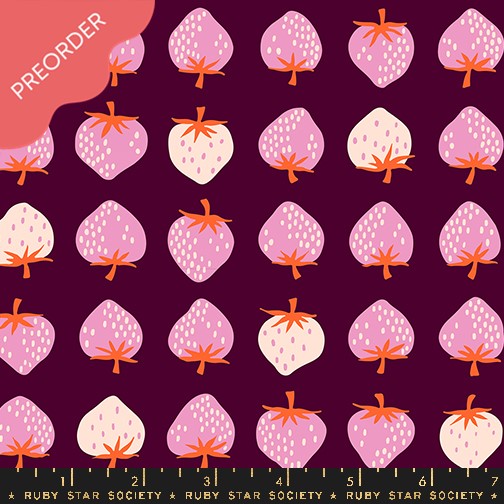 Ruby Star Society Strawberry Deep Plum Fabric