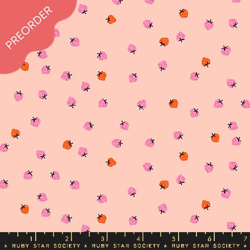 Ruby Star Society Strawberry Mini Berry Pale Peach Fabric