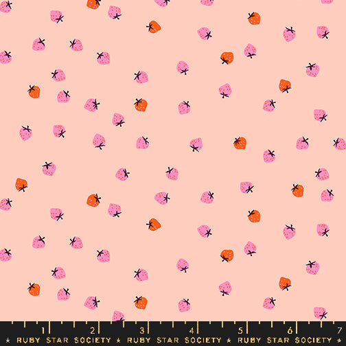 Ruby Star Society Strawberry Mini Berry Pale Peach Fabric