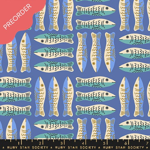 Ruby Star Society Ooh Lucky Lucky Sardines Twilight Fabric