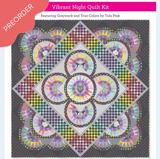 Tula Pink Graywork Vibrant Night Quilt Kit