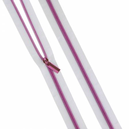 Tula Pink White Nylon Zipper Tape 3 Yards with 9 Pulls