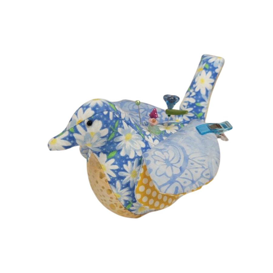 Blue Bird Pin Cushion - Handmade