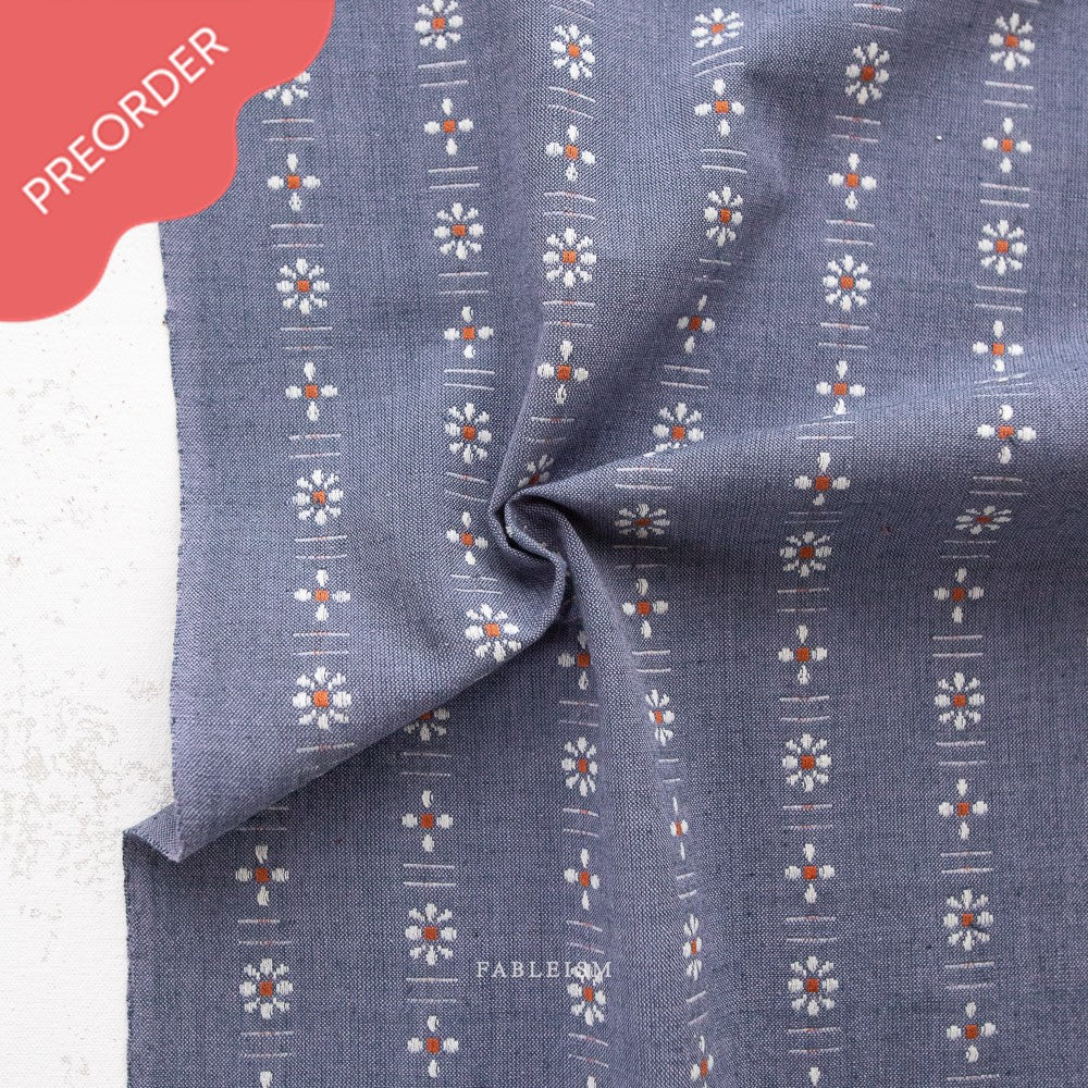 Fableism Daisy Woven Concord Blue Fabric