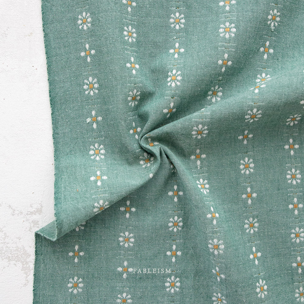 Fableism Daisy Woven Spring Green Fabric