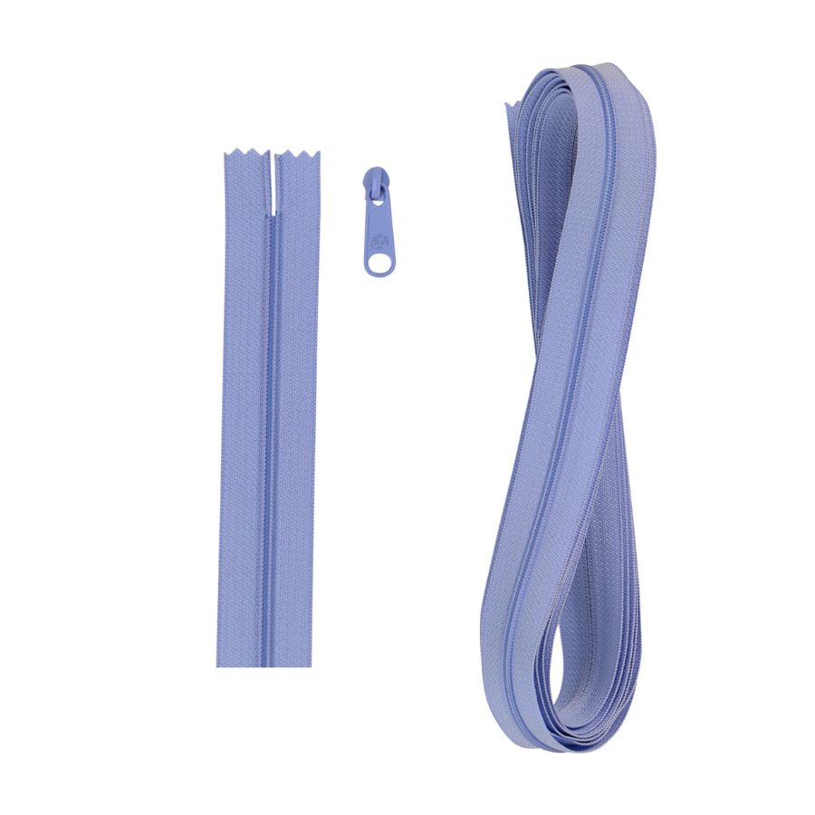 By Annie Zippers by the Yard Lilac 4 yards of Zipper Tape with Pulls