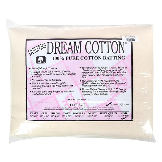 Quilter's Dream 100% Cotton Select Batting per Inch – Mashe Modern