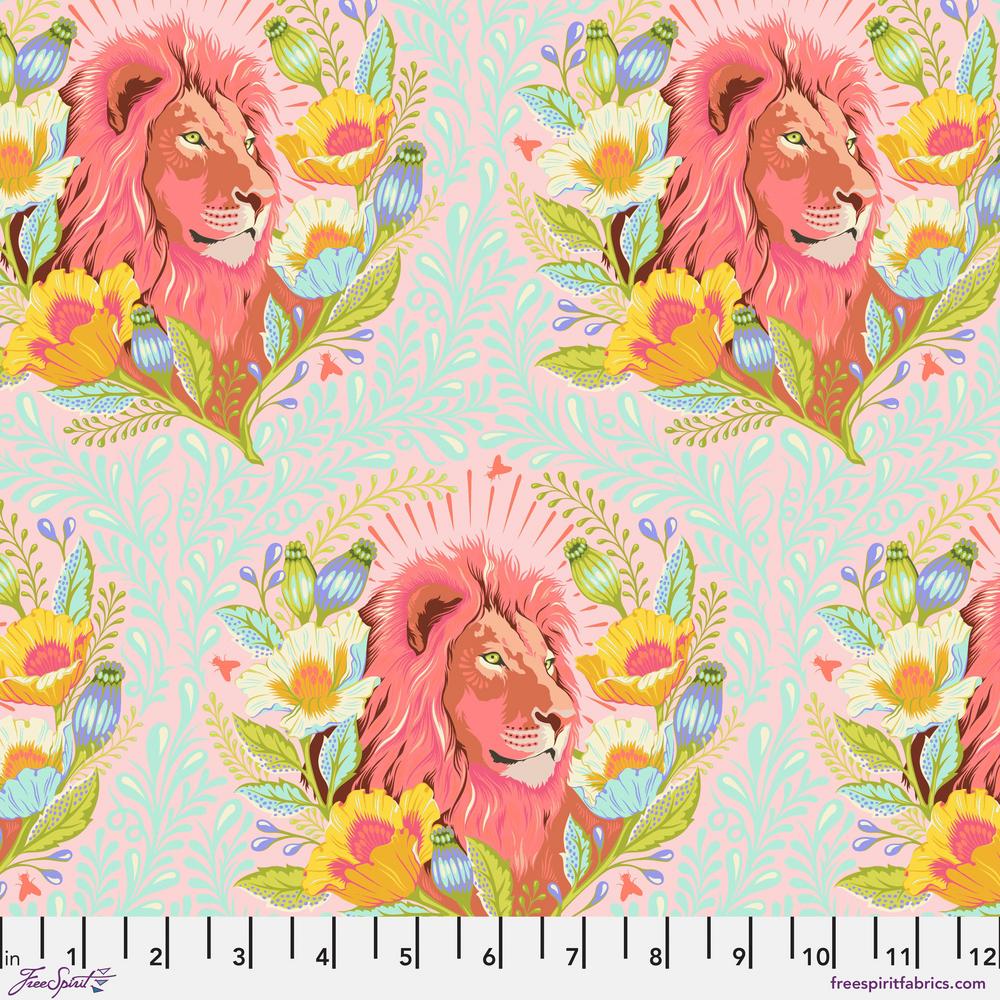 Tula Pink Everglow Good Hair Day - Lunar Pink Lion Fabric – Mashe