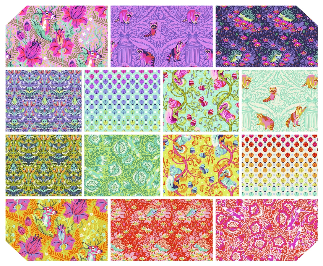 Tiny Beasts Fabric bundle - Tula Pink - fat quarter, half yard, or yard  bundles - Kustom Kwilts